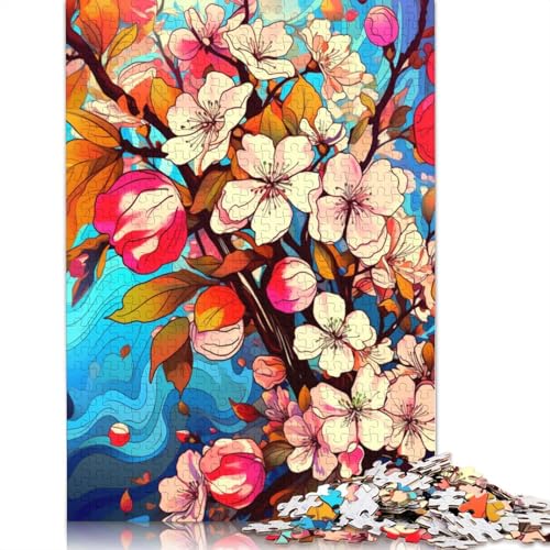 für Erwachsene 1000-teiliges Puzzle Apfelblüte, buntes Puzzle für Erwachsene, Kartonpuzzle, Familienpuzzlespiel 38 x 26 cm von LiJianXXS