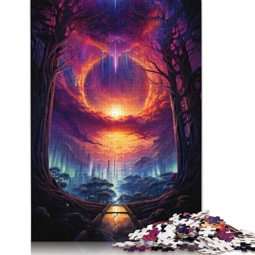 für Erwachsene 1000-teiliges Puzzle Buntes Fantasielandschaftspuzzle für Erwachsene Holzpuzzle Lernspiele für Erwachsene und Kinder 75x50cm von LiJianXXS