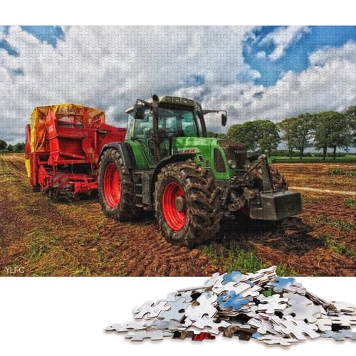 für Erwachsene 1000-teiliges Puzzle Landwirtschaftliche Werkzeuge, Traktoren, Puzzle für Holzpuzzle, Heimdekoration, Puzzlespielzeug (Größe 75 * 50 cm) von LiJianXXS