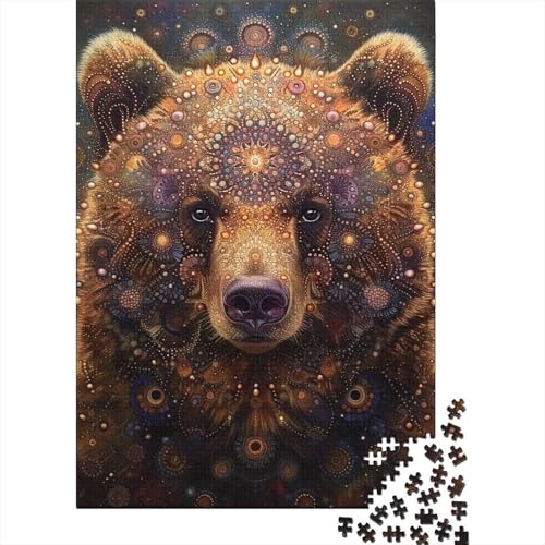 für Erwachsene Puzzle 1000 Teile Bunte Braunbär-Puzzles für Erwachsene Holzpuzzle Lernspielzeug Familienspiele Größe: 75 x 50 cm von LiJianXXS