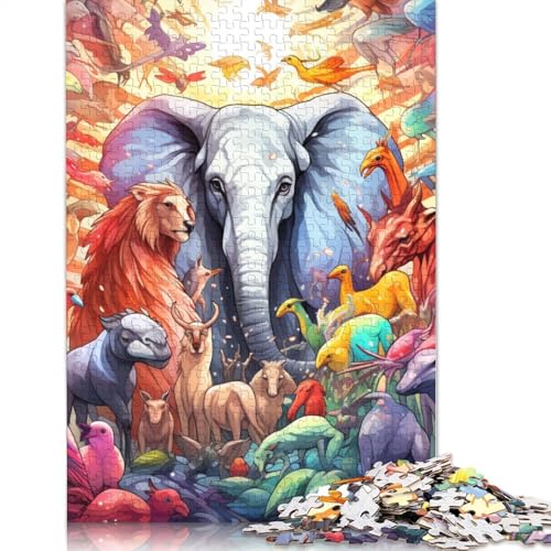 für Erwachsene Puzzle Afrikanische Tiere 1000-teiliges Puzzle Holzpuzzle Geeignet für Kinder ab 12 Jahren Lernspiel für Erwachsene Kinder Größe: 75 x 50 cm von LiJianXXS