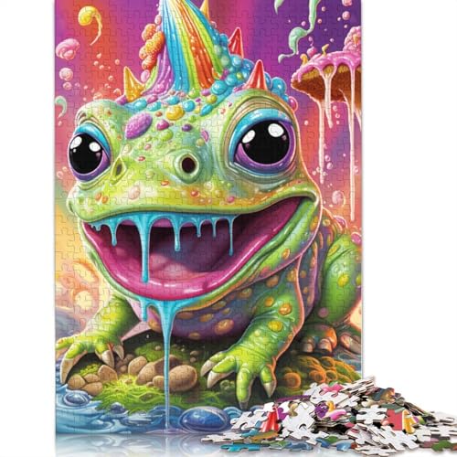 für Erwachsene Puzzle Art Tierfrosch für Erwachsene 1000 Teile Puzzle Geschenke Karton Puzzles für Erwachsene und Kinder ab 12 Jahren Cartoon Puzzle Größe: 38x26cm von LiJianXXS