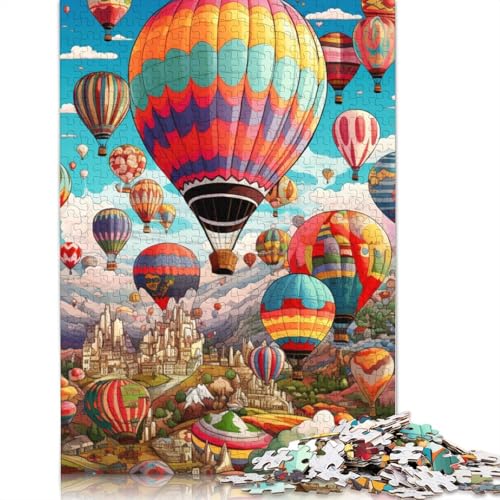 für Erwachsene Puzzle Bunte Heißluftballons 1000-teiliges Puzzle Holzpuzzle Geeignet für Kinder ab 12 Jahren Lernspiel für Erwachsene Kinder Größe: 75 x 50 cm von LiJianXXS