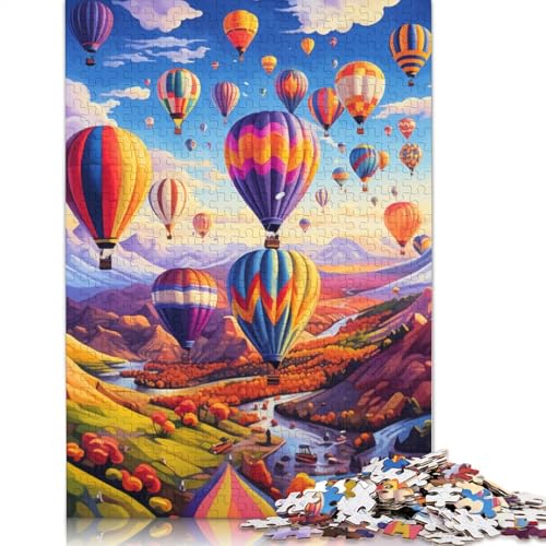 für Erwachsene Puzzle Bunte Heißluftballons 1000-teiliges Puzzle aus Karton Geeignet für Kinder ab 12 Jahren Lernspiel für Erwachsene und Kinder Größe: 38 x 26 cm von LiJianXXS