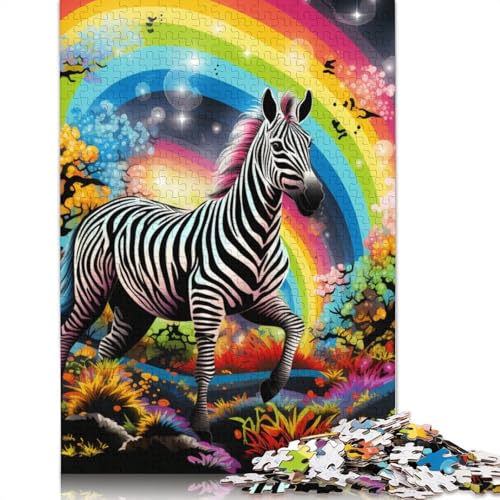 für Erwachsene Puzzle Bunte Zebras für Erwachsene 1000 Teile Puzzle Geschenke Karton Puzzles für Erwachsene und Kinder ab 12 Jahren Cartoon Puzzle Größe: 38x26cm von LiJianXXS