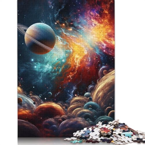 für Erwachsene Puzzle Buntes Universum für Erwachsene 1000 Teile Puzzle Geschenke Holzpuzzle für Erwachsene und Kinder ab 12 Jahren Cartoon Puzzle Größe: 75x50cm von LiJianXXS