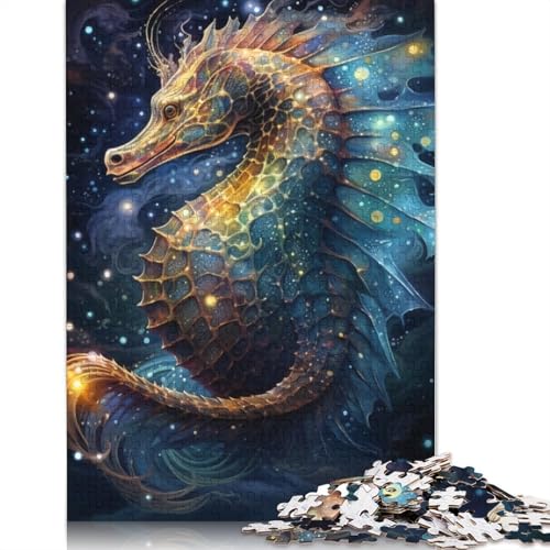 für Erwachsene Puzzle Tier-Seepferdchen für Erwachsene 1000 Teile Puzzle Geschenke Holzpuzzle für Erwachsene und Kinder ab 12 Jahren Cartoon-Puzzle Größe: 75x50cm von LiJianXXS