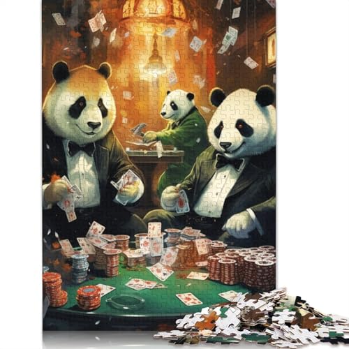 für Erwachsene Puzzle Tiere Spielen Poker 1000-teiliges Puzzle aus Pappe Geeignet für Kinder ab 12 Jahren Lernspiel für Erwachsene Kinder Größe: 38 x 26 cm von LiJianXXS