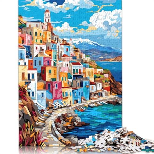 1000-teiliges Puzzle, Bunte Psychedelia der griechischen Inseln, Puzzle für Erwachsene, Holzpuzzle, Lernspiele, Heimdekoration, Puzzlegröße 75 x 50 cm von LiJianXXXB