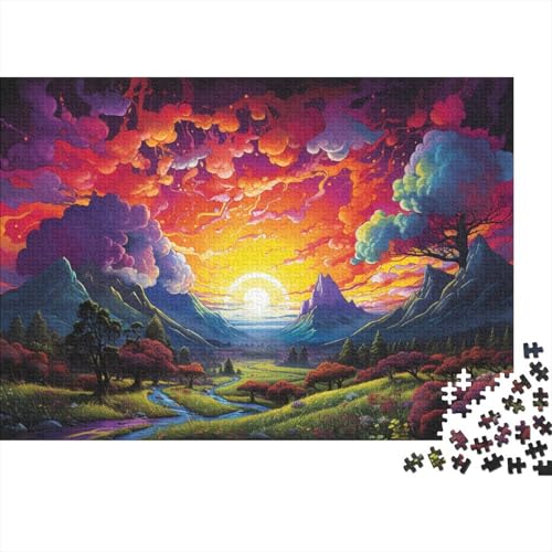 1000-teiliges Puzzle, Fantasie, Bunte Landschaft, Puzzle für Erwachsene, Holzpuzzle, dekomprimierendes geistiges Lernspielzeug, 50 x 75 cm von LiJianXXXB