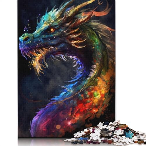 1000-teiliges Puzzle, Graffiti-Puzzle mit chinesischem Drachen, für Erwachsene, Holzpuzzle für Familienspaß und Spieleabend, 75 x 50 cm von LiJianXXXB