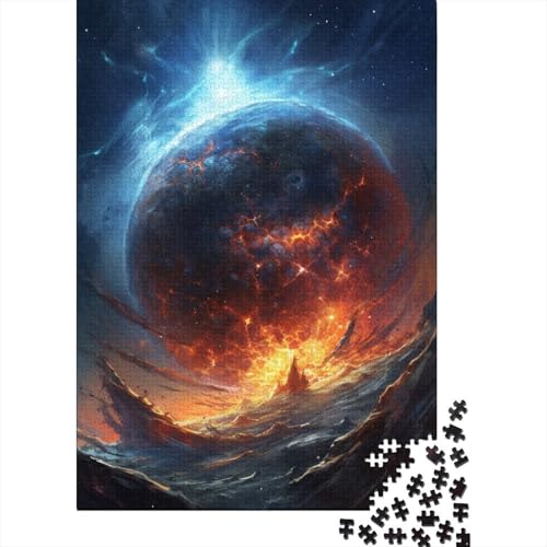 1000-teiliges Puzzle, Kunst, Fantastische Landschaft, Puzzle, Holzpuzzle für Erwachsene, Lernspiel (Größe 75 x 50 cm) von LiJianXXXB