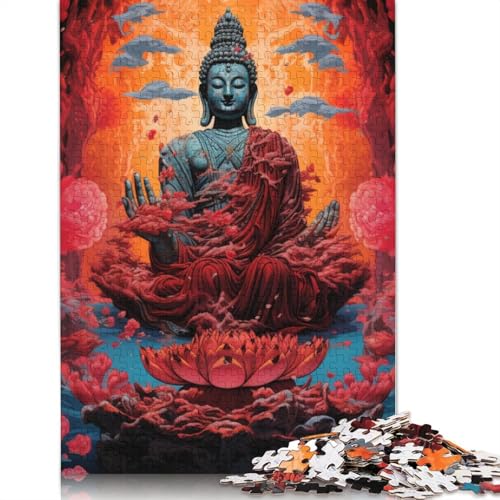 1000-teiliges Puzzle, Kunst-Buddha-Statue, Puzzle für Kinder, Kartonpuzzle, Lernspiel für Erwachsene und Kinder, 38 x 26 cm von LiJianXXXB