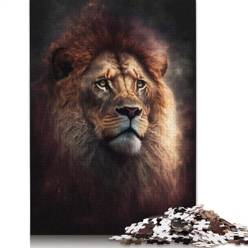 1000-teiliges Puzzle, Kunst-Löwe, Zhongli-Puzzle für Erwachsene, Kartonpuzzle, Lernspiel, Herausforderungsspielzeug, 38 x 26 cm von LiJianXXXB