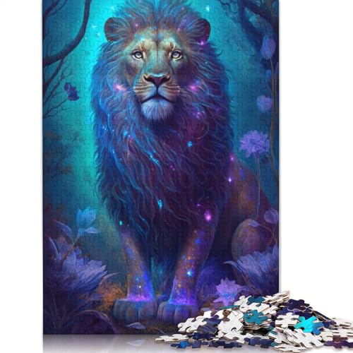 1000-teiliges Puzzle, Löwe, Blume, Galaxie, Puzzle, Holzpuzzle, Lernspielzeug, Größe: 75 x 50 cm von LiJianXXXB