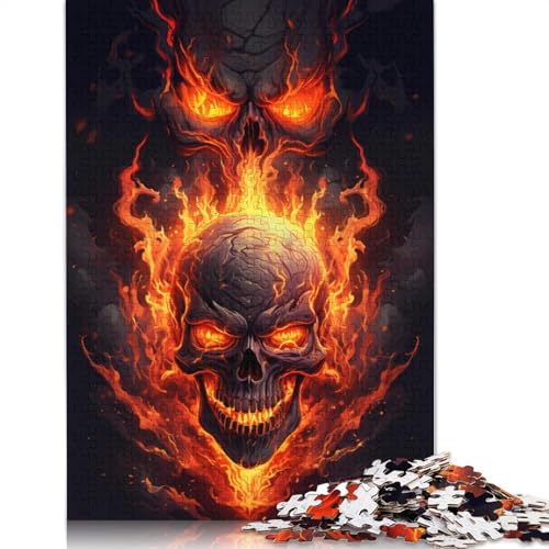 1000-teiliges Puzzle, Totenkopf aus Feuer, Zhongli-Puzzle für Erwachsene, Kartonpuzzle, Lernspiel, Herausforderungsspielzeug, 38 x 26 cm von LiJianXXXB