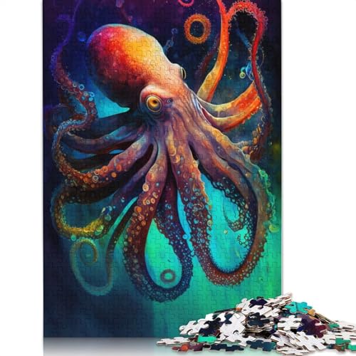 1000-teiliges Puzzle, Unterwasser-Oktopus-Puzzle für Erwachsene, Holzpuzzle, Lernspiel, Herausforderungsspielzeug, 75 x 50 cm von LiJianXXXB