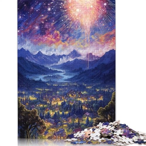 1000-teiliges Puzzle, buntes Feuerwerk, Puzzle für Erwachsene, Kartonpuzzle, dekomprimierendes geistiges Lernspielzeug, 38 x 26 cm von LiJianXXXB