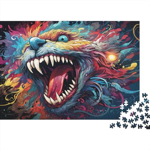 1000-teiliges Puzzle, buntes Monster-Puzzle für Erwachsene, Holzpuzzle, dekomprimierendes geistiges Lernspielzeug, 50 x 75 cm von LiJianXXXB