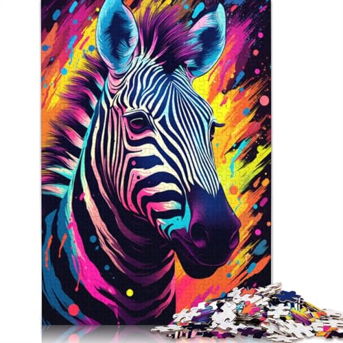 1000-teiliges Puzzle, buntes Zebra-Puzzle für Erwachsene, Kartonpuzzle, Puzzles für Erwachsene, Lernspiel, Herausforderungsspielzeug, Größe 38 x 26 cm von LiJianXXXB