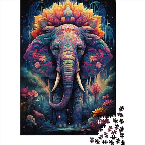 1000-teiliges Puzzle, buntes psychedelisches Mädchen, Puzzle für Erwachsene, Holzpuzzle, Lernspiel, Herausforderungsspielzeug, 50 x 75 cm von LiJianXXXB