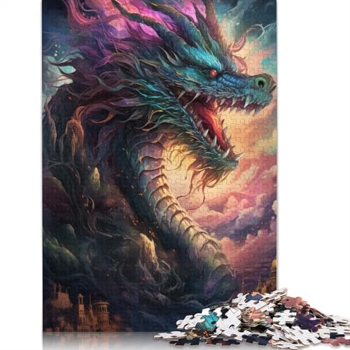 1000-teiliges Puzzle, chinesischer Drache, Puzzle für Erwachsene, Kartonpuzzle, Puzzles für Kinder, Geschenke, 38 x 26 cm von LiJianXXXB