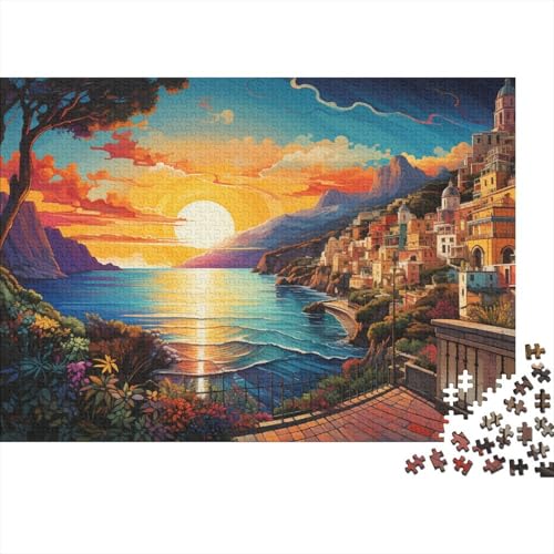 1000-teiliges Puzzle, farbenfrohe psychedelische Wasserwelt im Weltraum, Puzzle für Erwachsene, Holzpuzzle, anspruchsvolles Spiel, Puzzle, 50 x 75 cm von LiJianXXXB