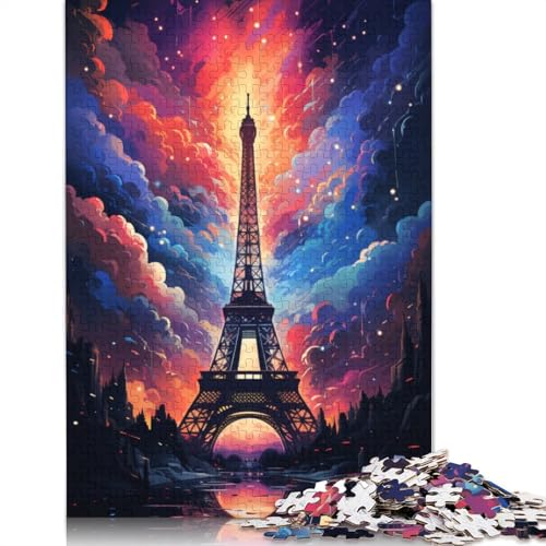 1000-teiliges Puzzle, farbenfrohes Eiffelturm-Puzzle für Karton, Lernspielzeug, Größe 38 x 26 cm von LiJianXXXB