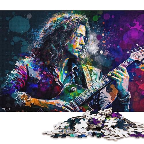 1000-teiliges Puzzle, farbenfrohes Gitarrenspieler-Puzzle für Erwachsene, Puzzle aus Pappe, Lernspiele, Heimdekorationspuzzle. (Größe 38 * 26 cm) von LiJianXXXB