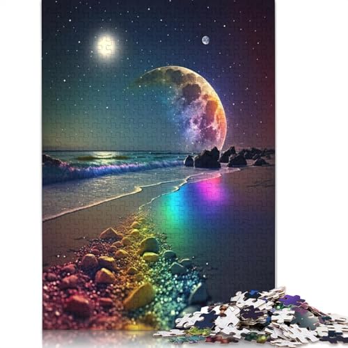 1000-teiliges Puzzle, farbenfrohes kosmisches Strand-Puzzle für Erwachsene, Karton-Puzzle, Puzzle, praktisches Spiel, 38 x 26 cm von LiJianXXXB