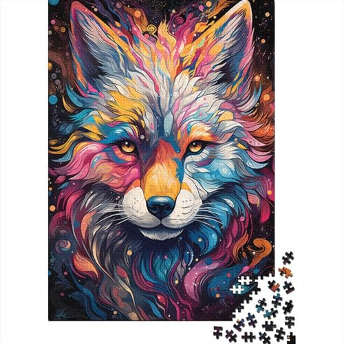 1000-teiliges Puzzle, farbenfrohes psychedelisches Dschungel-Puzzle für Erwachsene, Holzpuzzle, Lernspiel, Herausforderungsspielzeug, 50 x 75 cm von LiJianXXXB