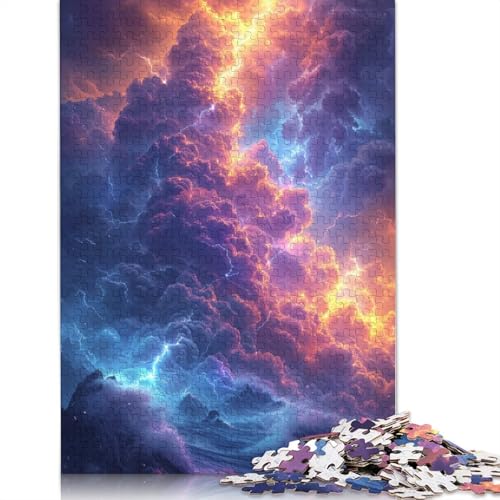 1000-teiliges Puzzle, leuchtende Bunte Wolken, Zhongli-Puzzle für Erwachsene, Kartonpuzzle, Lernspiel, Herausforderungsspielzeug, 38 x 26 cm von LiJianXXXB