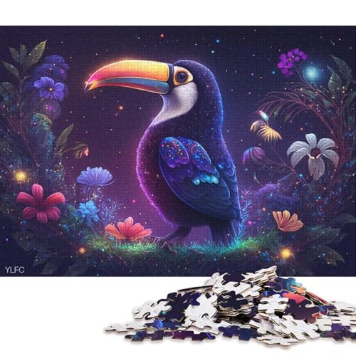 1000-teiliges Puzzle, magischer Tukan, Puzzle für Erwachsene, Kartonpuzzle, Heimdekoration, 38 x 26 cm von LiJianXXXB