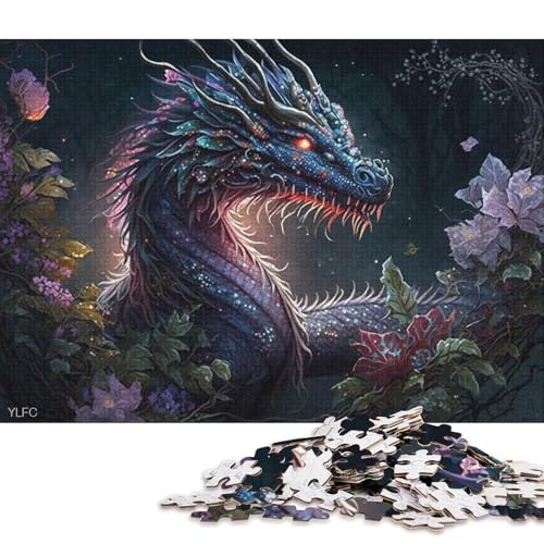 1000-teiliges Puzzle, magischer chinesischer Drache, Puzzle für Erwachsene, Holzpuzzle, dekomprimierendes geistiges Lernspielzeug, 75 x 50 cm von LiJianXXXB