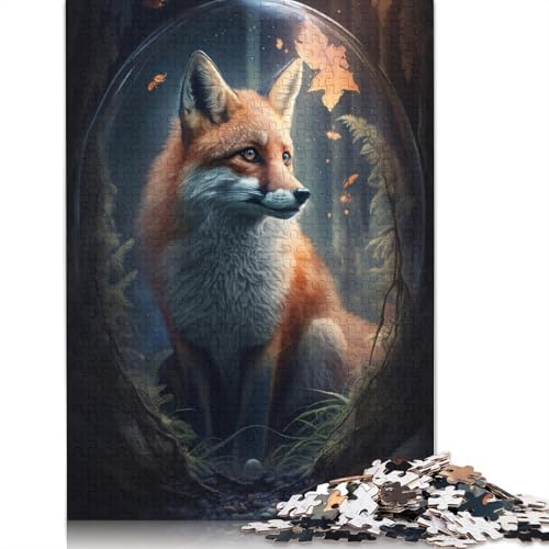 1000-teiliges Puzzle, niedlicher Kunstfuchs, Puzzle für Erwachsene, Papppuzzle, dekomprimierendes geistiges Lernspielzeug, 38 x 26 cm von LiJianXXXB