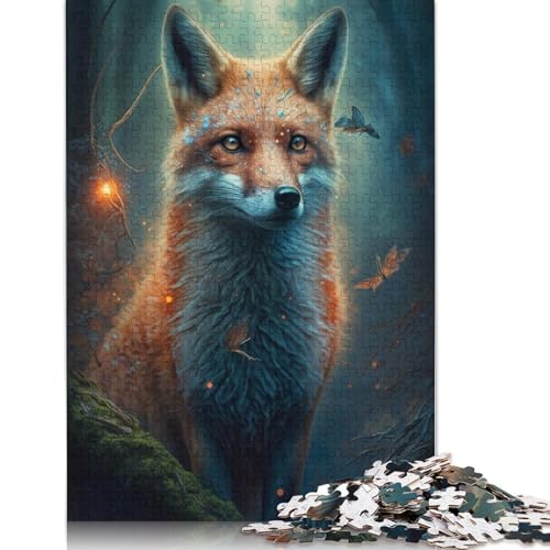 1000-teiliges Puzzle, niedlicher Kunstfuchs, Puzzle für Kinder, Kartonpuzzle, Lernspiel für Erwachsene und Kinder, 38 x 26 cm von LiJianXXXB