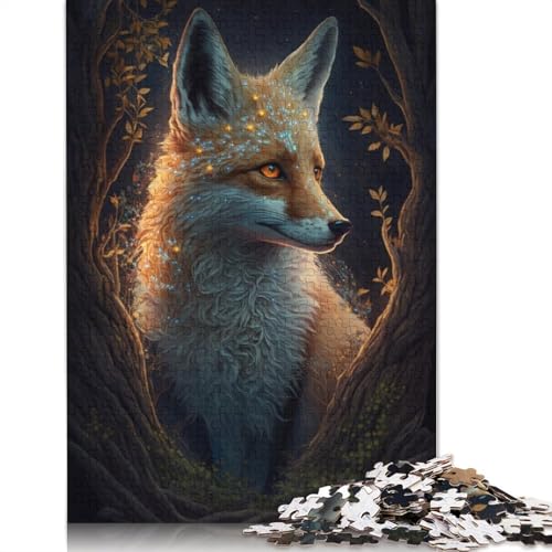 1000-teiliges Puzzle, niedlicher Kunstfuchs, Puzzle für Kinder, Kartonpuzzle, Lernspiel für Erwachsene und Kinder, 38 x 26 cm von LiJianXXXB