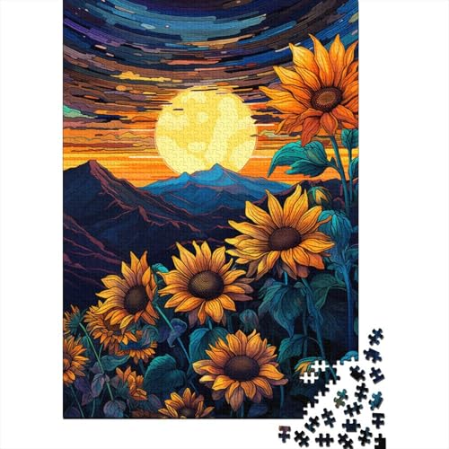 1000-teiliges Puzzle, psychedelisch, farbenfroh, Wolf-Kunst, Puzzles für Erwachsene und Kinder, Holzbrett-Puzzle, Lernspiel, Herausforderungsspielzeug, 50 x 75 cm von LiJianXXXB