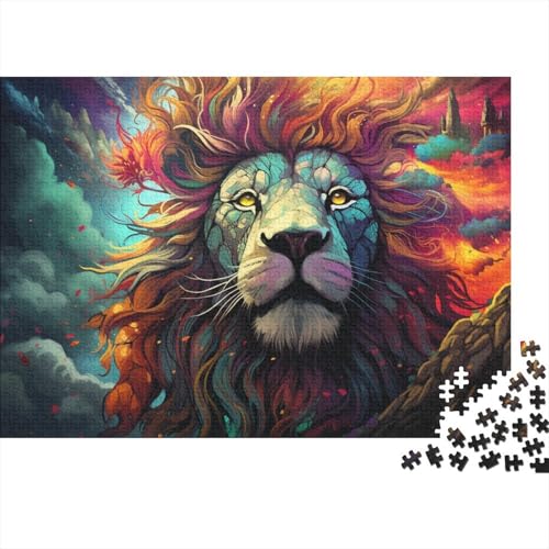 1000-teiliges Puzzle, psychedelische, Bunte Tiere, Puzzles für Erwachsene, Holzpuzzle, Lernspielzeug, Familienspiele, 50 x 75 cm von LiJianXXXB