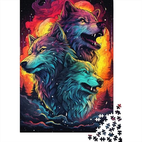 1000-teiliges Puzzle, psychedelisches, farbenfrohes Monster-Puzzle für Erwachsene, Holzpuzzle, Lernspiel für Erwachsene und Kinder, 50 x 75 cm von LiJianXXXB