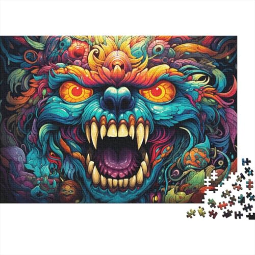 1000-teiliges Puzzle, psychedelisches Farbkunst-Puzzle für Erwachsene, Holzpuzzle, Puzzle, Mitmach-Spiel, 50 x 75 cm von LiJianXXXB