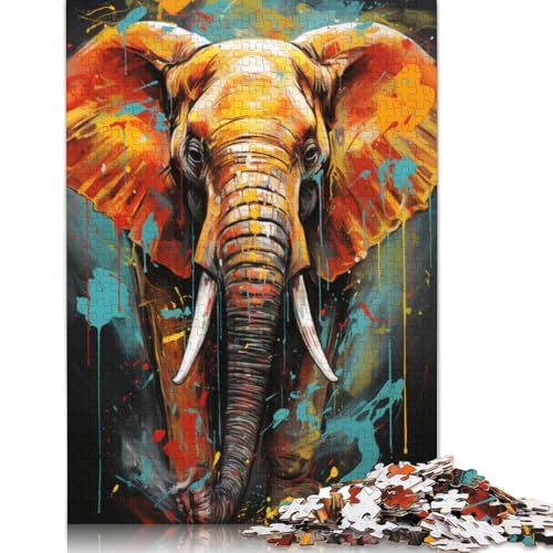 1000-teiliges Puzzle Afrikanischer Elefant Puzzle für Kinder Kartonpuzzle Lernspiel für Erwachsene Kinder 38x26cm von LiJianXXXB