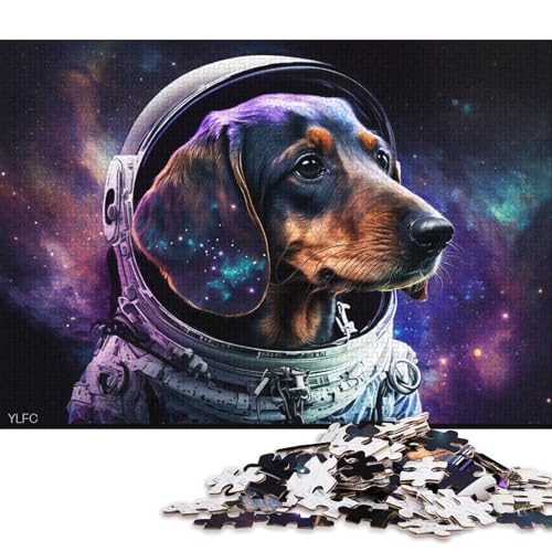 1000-teiliges Puzzle Astronaut Chihuahua, Puzzle für Erwachsene, Holzpuzzle, Lernspiele, Heimdekorationspuzzle. (Größe 75 * 50 cm) von LiJianXXXB