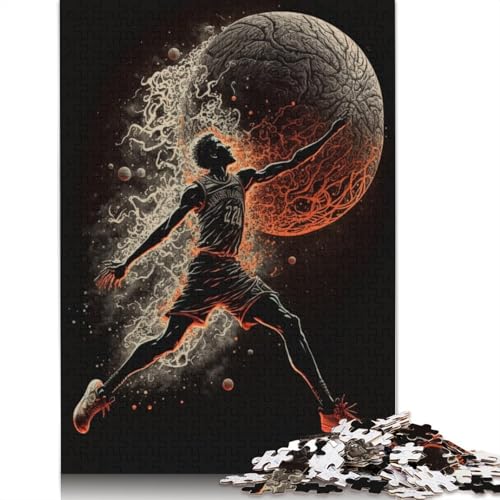 1000-teiliges Puzzle Basketball-Sport-Puzzle für Erwachsene, Kartonpuzzle, dekomprimierendes geistiges Lernspielzeug, 38 x 26 cm von LiJianXXXB