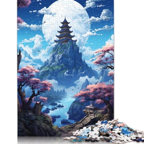 1000-teiliges Puzzle Buddhistischer Tempel, Puzzle für Kinder, Kartonpuzzle, Lernspiel für Erwachsene und Kinder, 38 x 26 cm von LiJianXXXB