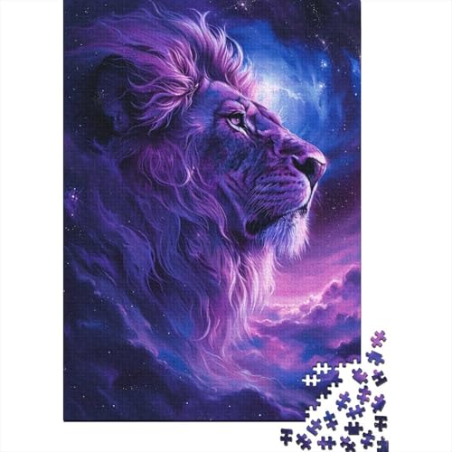 1000-teiliges Puzzle Der Löwe im Universum, Puzzle für Erwachsene, Holzpuzzle, Puzzle für Erwachsene, Geschenke (Größe 75 x 50 cm) von LiJianXXXB