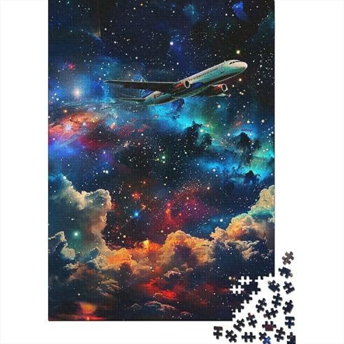 1000-teiliges Puzzle Flugzeuge im Universum, Holzpuzzle für Erwachsene, Lernspiel (Größe 75 x 50 cm) von LiJianXXXB