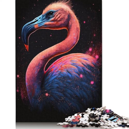 1000-teiliges Puzzle Galaxy Flamingo Puzzle Kartonpuzzle Lernspielzeug Größe: 38x26cm von LiJianXXXB