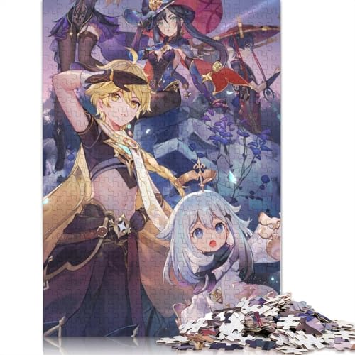 1000-teiliges Puzzle Genshin Impact,Puzzle für Erwachsene,Holzpuzzle,Lernspiel,Herausforderungsspielzeug (Größe 75 x 50 cm) von LiJianXXXB