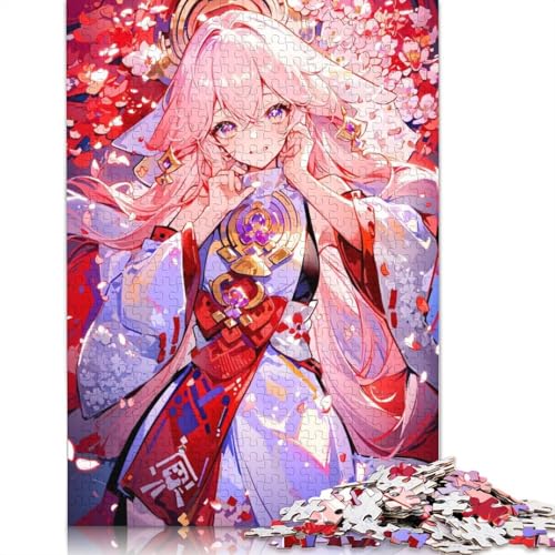 1000-teiliges Puzzle Genshin Impact,Puzzles für Erwachsene und Kinder,Holzpuzzle,Spielzeug,Denkspiel (Größe 75 x 50 cm) von LiJianXXXB